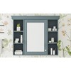VYNXARIA 35'' x 28'' Blue Wall-Mounted Bathroom Cabinet with Mirror & 6 Open Shelves. - 4 of 4