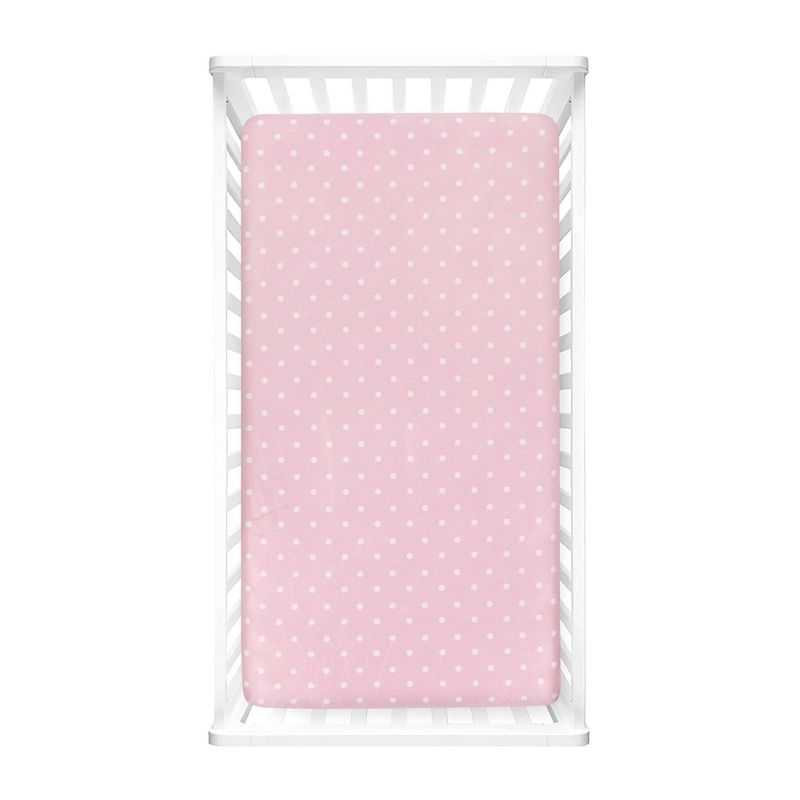 Lush D&#233;cor Elephant Stripe Plush Fitted Crib Sheet - Dots Pink, 3 of 7
