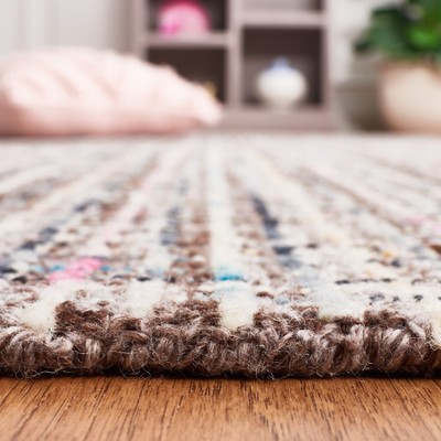 Gray Abstract Handmade Tufted Wool Round Rug