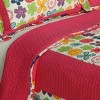 Slickblue Vermicelli Quilted Quilt Set, 8 Floral Design, Full/Queen, Cotton, Machine Washable, 3-Piece - 4 of 4