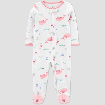 Carter's Just One You® Baby Girls' Flamingo Footed Pajamas - Pink 9M