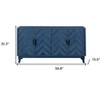 HomeRoots 60" Blue Textural Chevron Distressed Wood Sideboard with Four Doors - 3 of 4