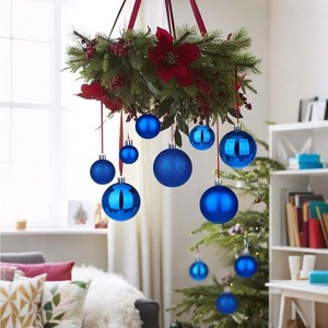 34pcs 4cm Christmas Balls - Shiny, Glossy, Matte, Sparkle, and Bright Christmas Tree Decorations - 1 of 4