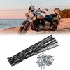 Unique Bargains Bicycle Steel Spokes 14G Bike Spoke with Nipples for Most Bicycle Black 36 Pcs - 2 of 4