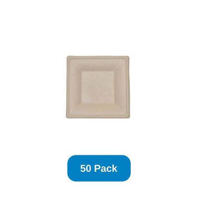 Responsible Products 8" Square Plate Compostable Natural Fiber - Pack of 50