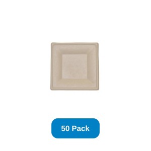 Responsible Products 8" Square Plate Compostable Natural Fiber - Pack of 50 - 1 of 3