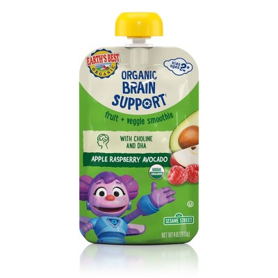 Earth&#39;s Best Sesame Street Brain Support Benefit Pouch Baby Meals - 4oz