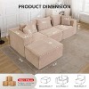 107"/ 137" Modular Sectional Cloud Couch,Deep Seat Boneless Couch,Convertible Comfy Floor Sofas with Ottomans and Memory Foam - 2 of 4