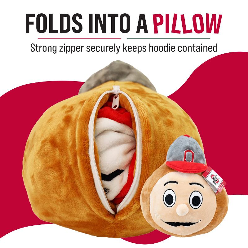 Ohio State University Brutus Snugible Blanket Hoodie & Pillow, 4 of 9