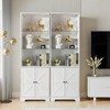 KTMBDW Modern Bookshelves and Bookcases with Doors Floor Standing 5 Shelf Display Storage Shelves 70.9" Tall Bookcase for Home Office, Living Room - 3 of 4