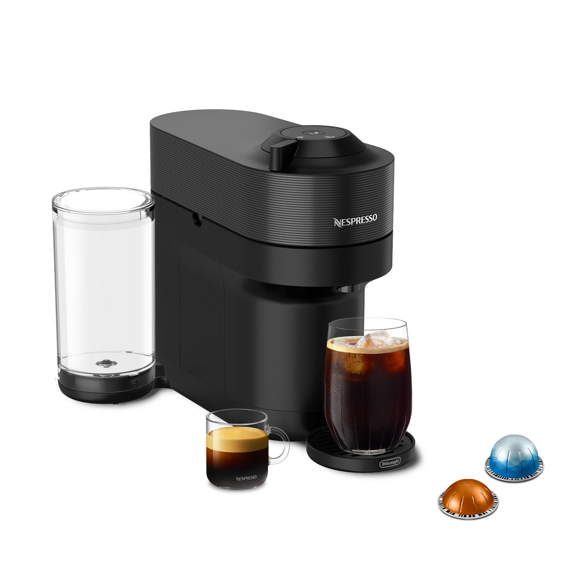 Nespresso Vertuo Pop+ Coffee and Espresso Maker by De'Longhi, Liquorice Black: Nespresso Machine with 12 Pods, Auto Shut-Off