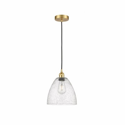Edison Dome - 1 Light Cord Hung Mini Pendant In Industrial Style-12.25 Inches Tall and 9 Inches Wide