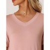 cheibear Women's Casual V-neck Short Sleeve T-shirt Dress Nightshirt Basic Midi Shirtdress - 4 of 4