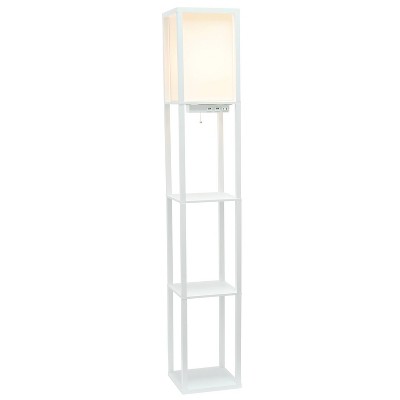 Classix White 62.5" 3-Tier Shelf Floor Lamp with LED Bulb