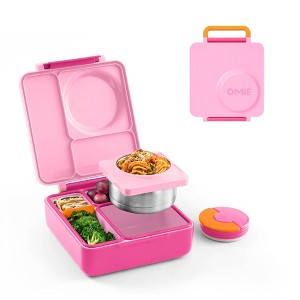 OMIEBox Insulated Bento Lunch Box with Leakproof Thermos Food Jar 3 Compartments - 1 of 4