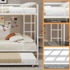 Okak Queen/Full Tube Iron Bunk Bed with Ladders & Rolling Trundle,Contemporary Bed Frame for Bedroom,Dormitory - 3 of 4