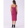 Allegra K Women's Spaghetti Strap Split Hem Sleeveless Cocktail Sheath Dress - 4 of 4