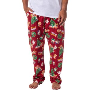 South Park Mens' TV Show Stan Kyle Cartman Kenny Christmas Pajama Pants Red - 1 of 4