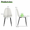 FurnitureR Dining Chairs Set of 4, Fabric Comfy Seat Armless Side Chairs with Metal Legs Mid Century for Home Kitchen Reception Room, Beige - 2 of 4