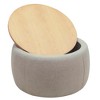 ACEPANO 25.5 in. W 2 in 1 Round Storage Ottoman For Living Room & Bedroom-Grey - 4 of 4
