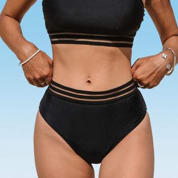 Women's Sensorial Spring High Rise Bikini Bottoms Swimsuit - Cupshe