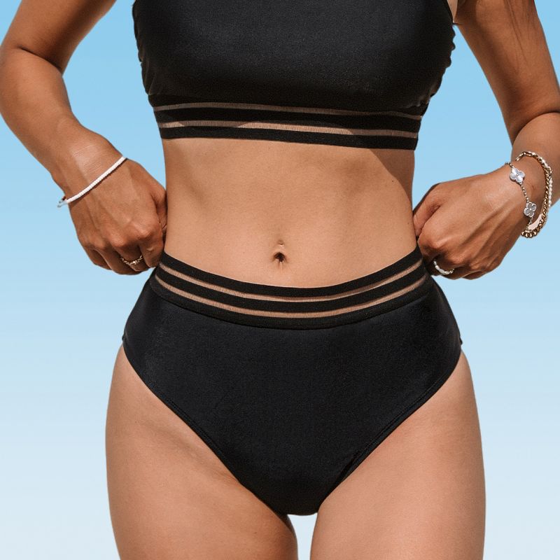Women's Sensorial Spring High Rise Bikini Bottoms Swimsuit - Cupshe, 1 of 7