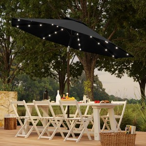 Sonkuki Patio 9FT LED Market Umbrellas With Solar Lights, Table Umbrella for Patio and Outdoor With Tilt Button for Deck and Pool - 1 of 4