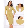 Allegra K Women's Office Work Collarless Blazer Pencil Skirt Business Suit Set 2 Pcs - 2 of 4