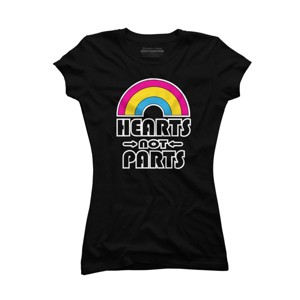 Adult Design By Humans Hearts Not Parts Pride By TheRandom T-Shirt - 1 of 2