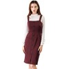 INSPIRE CHIC Women's Classic Button Decor Slim Fit Sleeveless Tie Waist Pinafore Overall Dress - 2 of 4