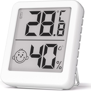 DSVIMOY Weather Thermometer Accurate Hygrometer with Fast Refresh for Baby Room and Greenhouse, White, 2.17"*1.85"*0.55" - 1 of 4