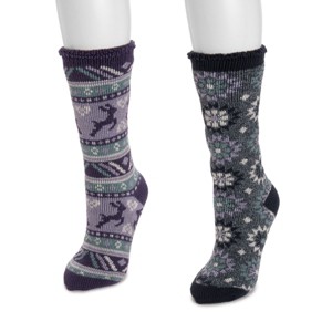 MUK LUKS Women's Tall Heat Retainers 2 Pair Pack - 1 of 3