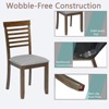 Gulches Walnut Wood Dining Chairs Set of 4 Padded Linen Seat Solid Legs Kitchen Side Chair - 4 of 4