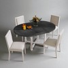 5-Piece Extendable Round Dining Table Set for 4-6, Kitchen Table Set with Upholstered Chairs, Birch Veneer Top for Dining Room or Kitchen - 3 of 4