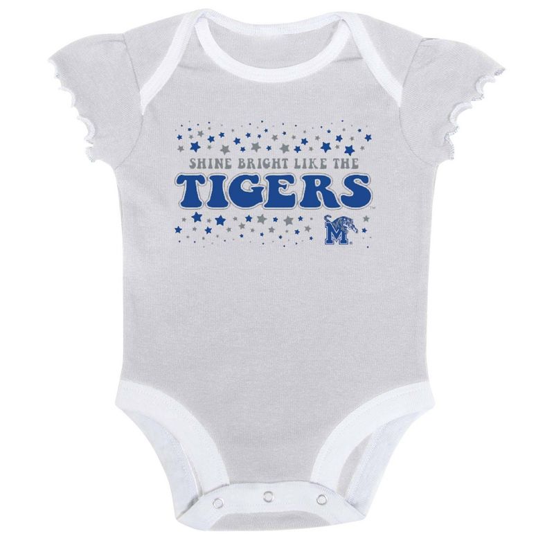 NCAA Memphis Tigers Infant Girls&#39; 3pk Bodysuit, 2 of 5