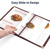 WeChef 30 Pack Menu Covers 8.5 x 11" Book Style Menu Holder 4 Pages 8 Views Restaurant Bar Burgundy - 3 of 4