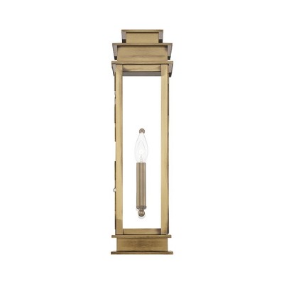 Vintage Pewter Princeton 1-Light Outdoor Wall Sconce with Clear Glass