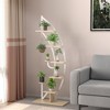 Costway 6 Tier Potted Metal Plant Stand Rack Curved Stand Holder Display Shelf with Hook - 4 of 4