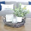 AuldHome Design Rustic Willow Basket Trays, Set of 3 (Round, Gray Washed); Natural Wicker Decorative Farmhouse Trays - 4 of 4