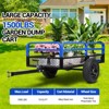 Steel Utility Garden Cart, 15 Cu Ft, 900/1500 Lb Capacity, with Tow Handle, Foot Pedal and Removable Sides, for ATV, UTV and Tractors - 4 of 4