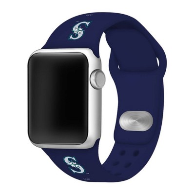 MLB Seattle Mariners Apple Watch Compatible Silicone Band 38mm - Blue