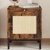 18.8" Rattan Night Stand, Side Table with Storage Cabinets and Tray - 2 of 4
