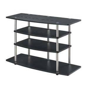 No Tools Wide Highboy TV Stand for TVs up to 32" Black - Breighton Home