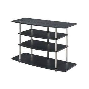 Designs2Go No Tools Wide Highboy 4 Tier TV Stand for TVs up to 43" Black - Breighton Home