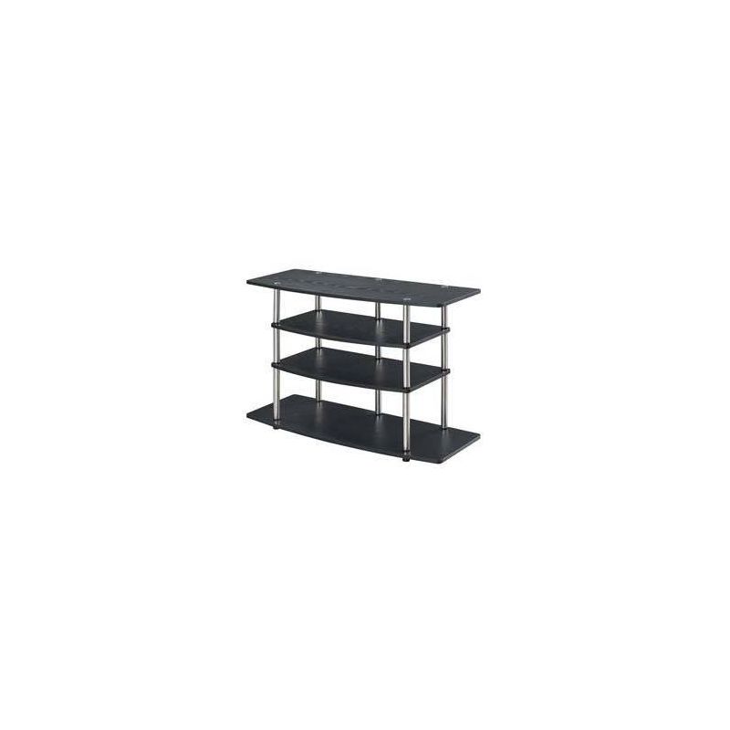 Designs2Go No Tools Wide Highboy 4 Tier TV Stand for TVs up to 46&#34; Black - Breighton Home, 1 of 6