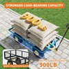 3-in-1 Heavy-Duty Steel Garden Cart, Garden Wagon,with 10 Inch All-Terrain Tires and Removable Mesh Side Panels,180°Rotating Handle,Metal Yard - 2 of 4