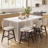 VASAGLE Bar Stools Set of 2, Swivel Counter Stools, Solid Wood Legs, Chenille Fabric, 26.2-Inch Tall Counter Height Stools Dining Home Bar - 2 of 4