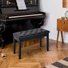 GlasFlength Ottomans and Benches Piano Bench with Faux Leather Padded Cushion Button Tufted Keyboard Bench for Piano room, Black, 31.5"*15.25"*6.25" - 2 of 4