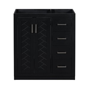 Akoasm 30 Inch Wood Bathroom Storage Cabinet With Drawers And Soft Closing Doors(NO SINK)-Black - 1 of 4