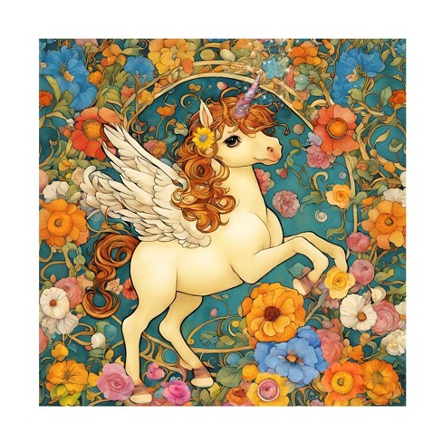 Trademark Fine Art - Tina Lavoie Baby Flying Unicorn Canvas Art - image 1 of 4